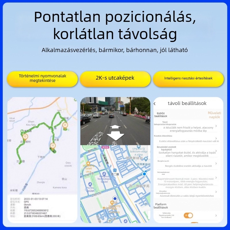 XY805 GPS nyomkövető elektromos járműhöz - pontos helymeghatározás 5 m, riasztási módok: rezgés, mobil értesítés, geofence, sebességtúllépés; akkumulátor élettartama 1466 óra; méretek 64×30×17 mm