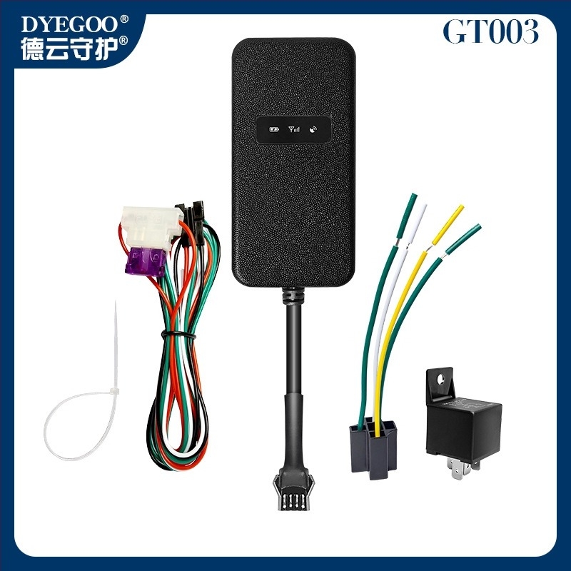 GT003 GPS tracker autókhoz, teherautókhoz és motorkerékpárokhoz: pontos helymeghatározás 10 m; riasztási módok: rezgés, áramkimaradás, kerítés, túllépés sebesség; DC 9-40V tápegység; vízálló