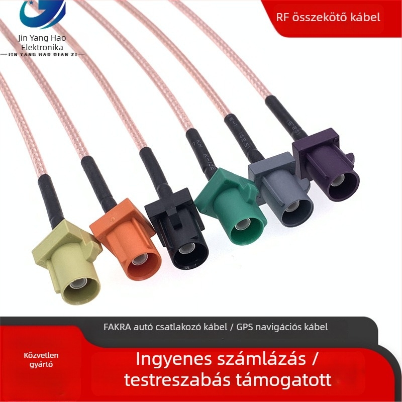 Autóipari FAKRA–SMB RF hosszabbító kábel autó GPS/rádióantenna számára - jelátvitel, TPE burkolat, RF-kábel, Márka Jinyang Hao