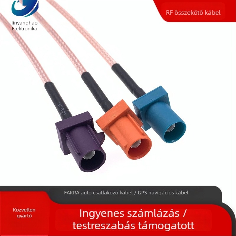 Autóipari FAKRA–SMB RF hosszabbító kábel autó GPS/rádióantenna számára - jelátvitel, TPE burkolat, RF-kábel, Márka Jinyang Hao
