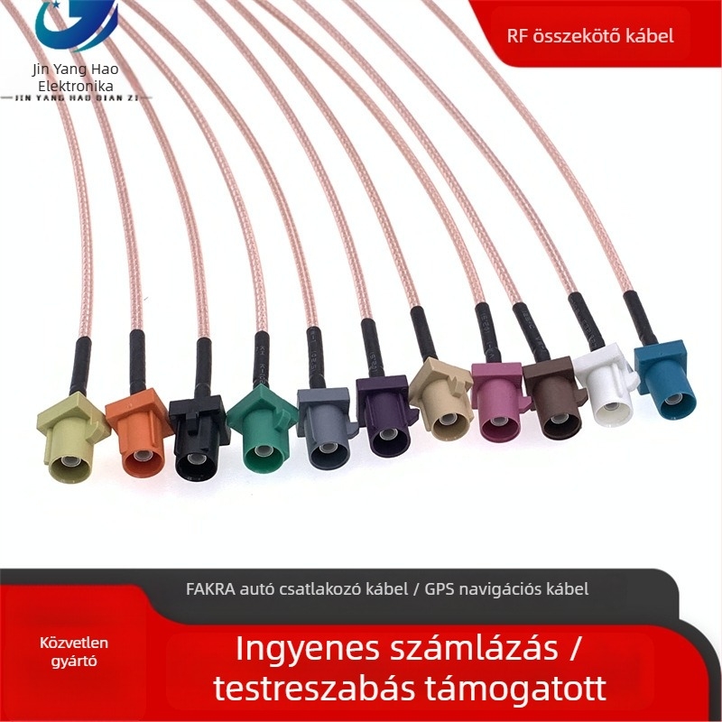Autóipari FAKRA–SMB RF hosszabbító kábel autó GPS/rádióantenna számára - jelátvitel, TPE burkolat, RF-kábel, Márka Jinyang Hao