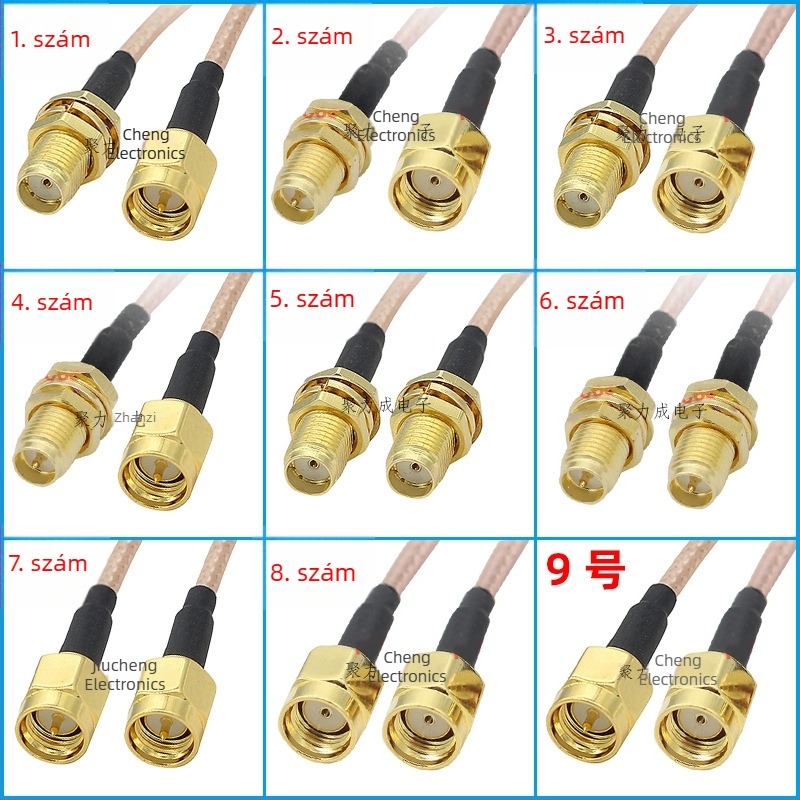 RG316 SMA férfi–nő RF hosszabbító kábel – antennák, Wi‑Fi és GPS eszközök számára, vezeték nélküli hálózatokhoz