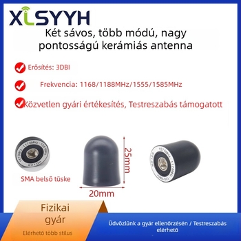 Mini GNSS antenna, nagy pontosságú L1/L5, kettős sáv, multi-módos, aktív kerámia antenna GPS pozicionáláshoz, SWR ≤ 1.5