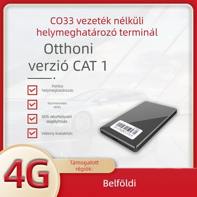 4G autó GPS nyomkövető, anti-tolvaj riasztással, rezgésriasztóval és geofence riasztással, GPS pontosság kevesebb mint 10 m