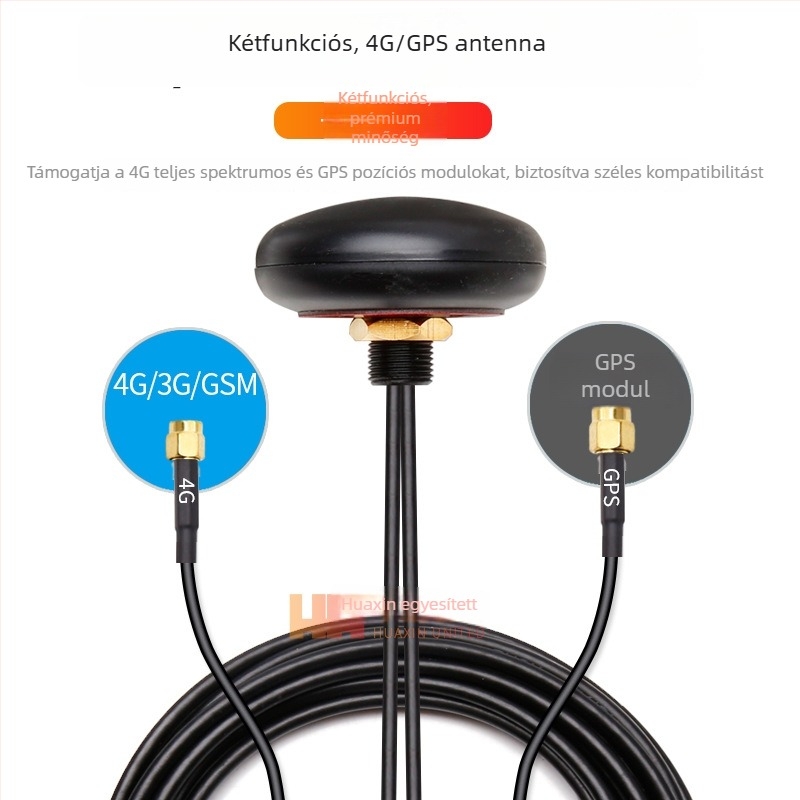 Beidou GPS + 4G Kétfunkciós Omnidirekcionális Pozíció Antenna, Kabinett Antenna Kettős Kimenettel, SMA Belső Pins, 3 m Kábel