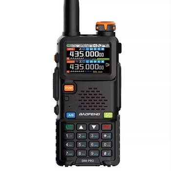 Baofeng 5RHPro kézibeszélő rádió GPS-szel és APRS-sel, 3-5 km hatótávolság, 5000 mAh akkumulátor, porálló, kijelzővel