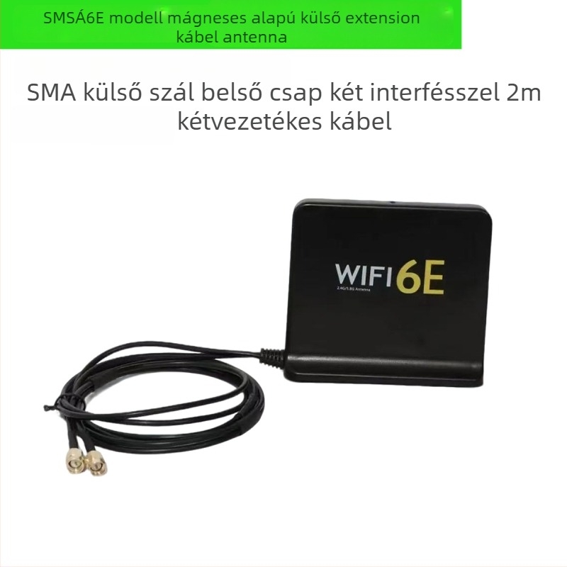 WiFi 6E külső hosszabbító antenna asztali számítógépekhez, SMA kettős interfész, nagy nyereségű router antenna