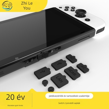 Nintendo Switchhez készült 8 darab szilikon porvédő dugó készlet (Switch 2, OLED, Lite)