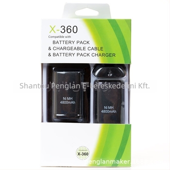 Xbox 360 vezeték nélküli kontroller akkumulátor, 5-1 készlet kettős akkumulátor- csomaggal és töltőállvánnyal, 400mAh kapacitás