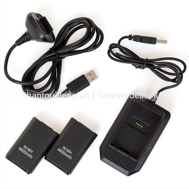Xbox 360 vezeték nélküli kontroller akkumulátor, 5-1 készlet kettős akkumulátor- csomaggal és töltőállvánnyal, 400mAh kapacitás