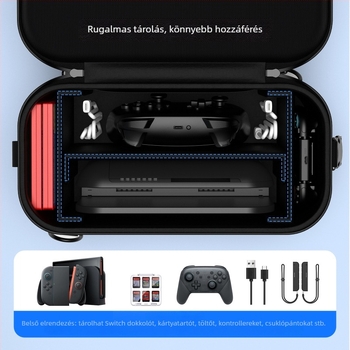 Nintendo Switch 2 konzolhoz védőtok és tárolótáska kiegészítőkkel