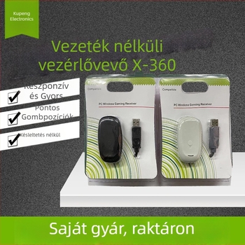 X360 vezeték nélküli kontroller-vevő PC-hez, USB, Windows-kompatibilis