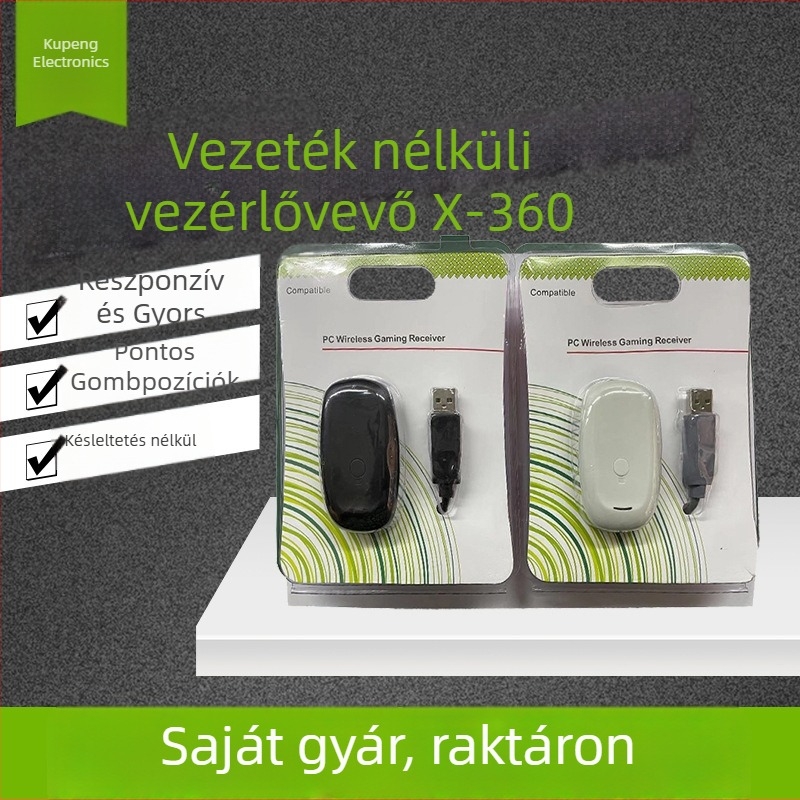 X360 vezeték nélküli kontroller-vevő PC-hez, USB, Windows-kompatibilis
