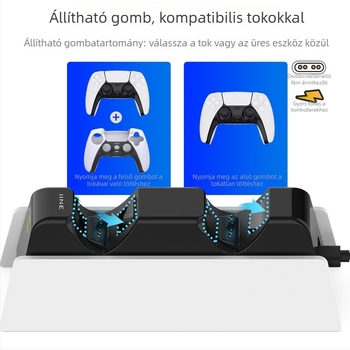 PS5 kettős töltő dokk kontrollerekhez, modell PS5, töltőállvány