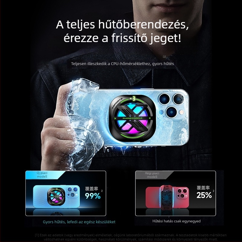 JS82E Mágneses Hűtő Telefonhoz, Hátsó Klipsz, Type-C Interfész