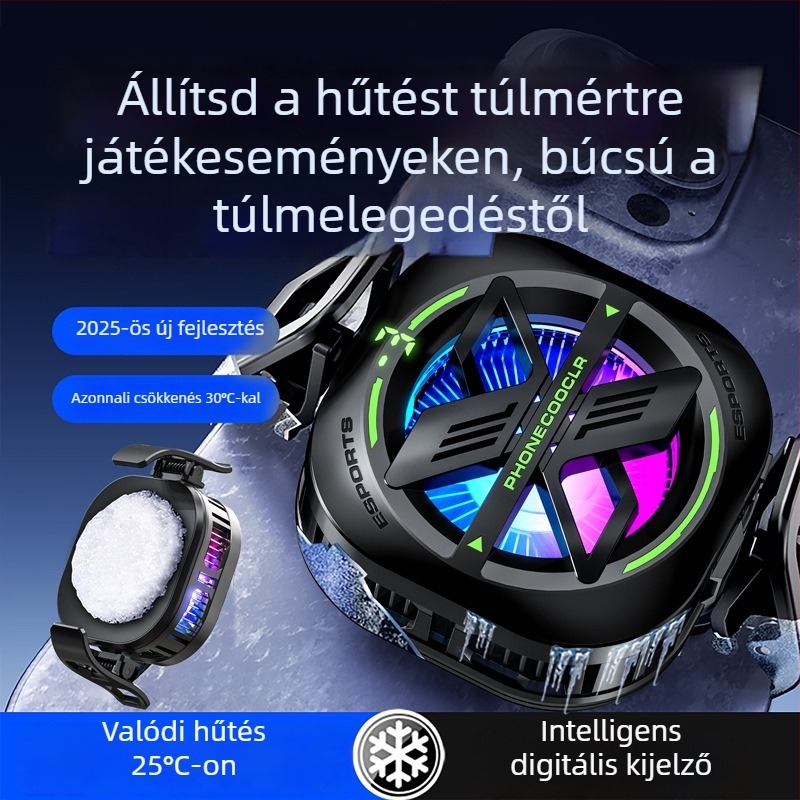 JS82E Mágneses Hűtő Telefonhoz, Hátsó Klipsz, Type-C Interfész