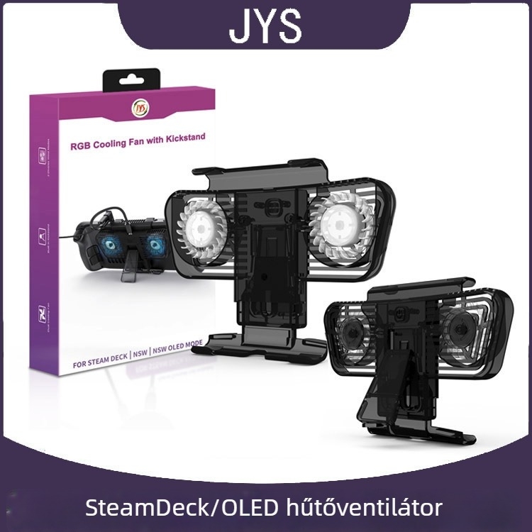 Hűtőventilátor tartóval Steam Deck OLED-hez – ABS anyag, 166 g, kompatibilis a Steam Deck OLED, Steam Deck és Switch