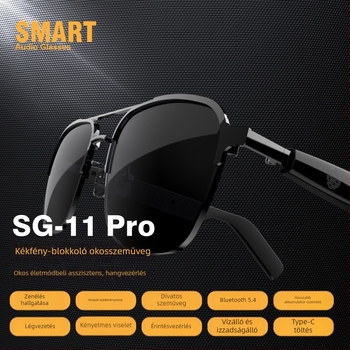 SG11 Pro Bluetooth audió szemüveg sztereó hanggal és légvezetéses hangátvitellel
