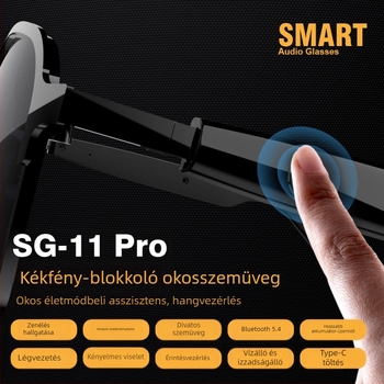 SG11 Pro Bluetooth audió szemüveg sztereó hanggal és légvezetéses hangátvitellel