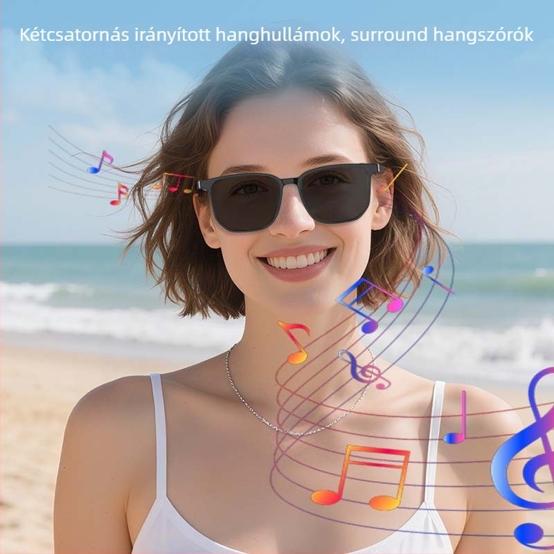 GT03 okos fordító szemüveg Bluetooth-szal, polarizált lencsék, UV védelem, fejre szerelt