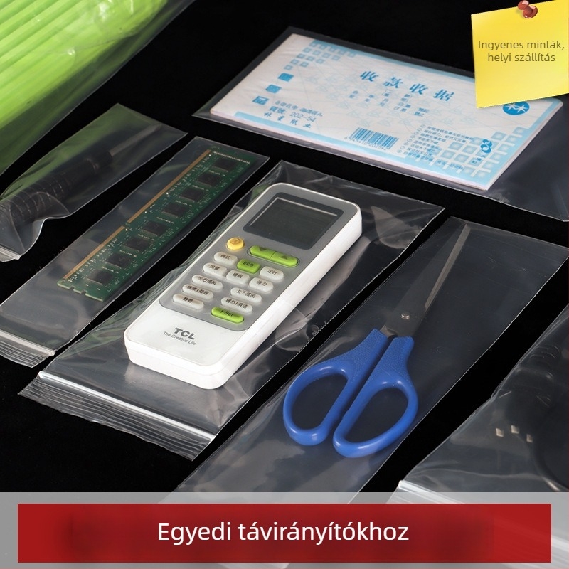Áttetsző, vastag, zárható tasakok távirányítók, szemüvegek és telefonok számára