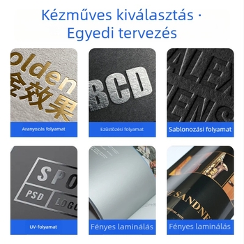 Univerzális csomagoló doboz logónyomtatással, testreszabható, papírkarton 70–250 g, forró nyomtatás, ezüst forró nyomtatás, UV nyomtatás, relief