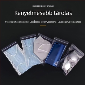 Átlátszó PE önzáró tasakok ékszerekhez, élelmiszer-tároláshoz, ruházat csomagolásához és cipzáras zacskókhoz
