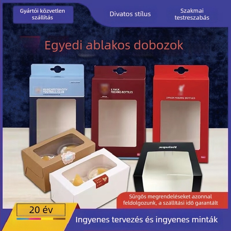 Egyedi ablakos csomagoló doboz UV bevonattal, papírkarton anyagból, csomagoló doboz, testreszabható kartondoboz típusok, magánmárka