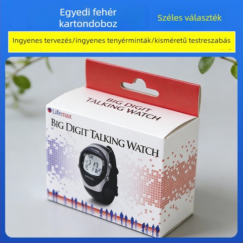 3C termékekhez személyre szabott csomagoló doboz, hajtogatott karton, logónyomás, papír 210-350 g/m², kozmetikumokhoz és digitális kábelekhez