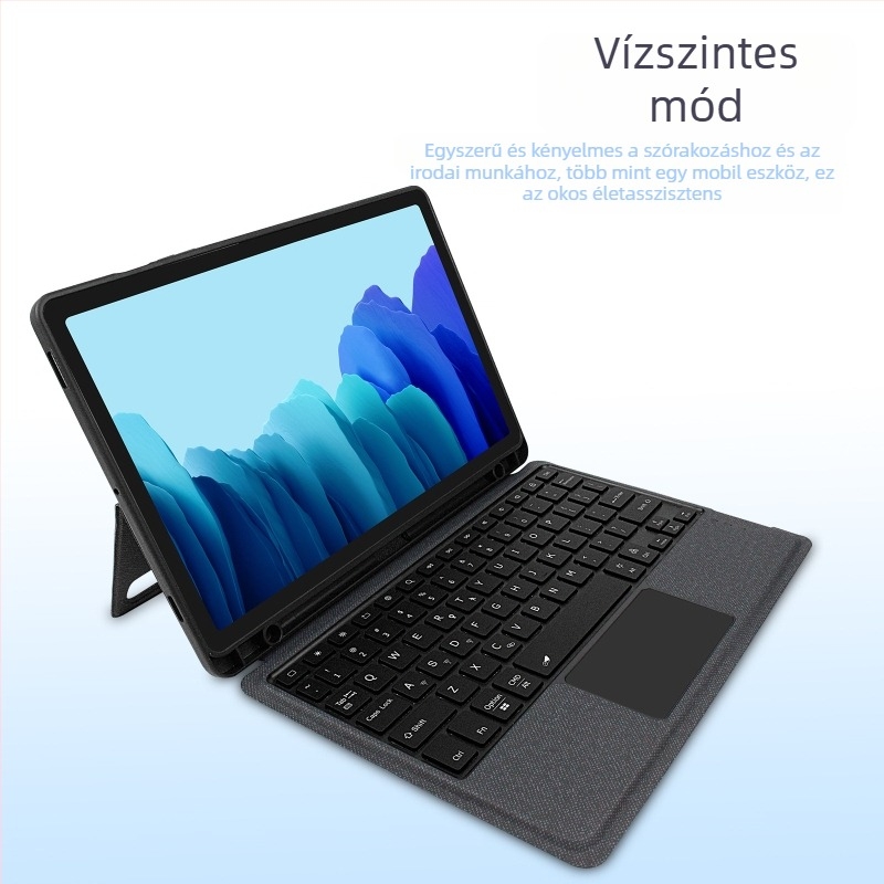 Mágneses, szétszedhető védőtokkal ellátott vezeték nélküli Bluetooth billentyűzet Samsung 11 hüvelykes tabletához, ergonómiai támogatás, méretek 28,5 × 20,5 × 2,5 cm
