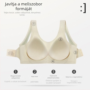 Varrás nélküli, merevítő nélküli csőtop melltartó nagy mellekhez, plusz méret, anti-ingadozás, oldalsó formázó női sporttop