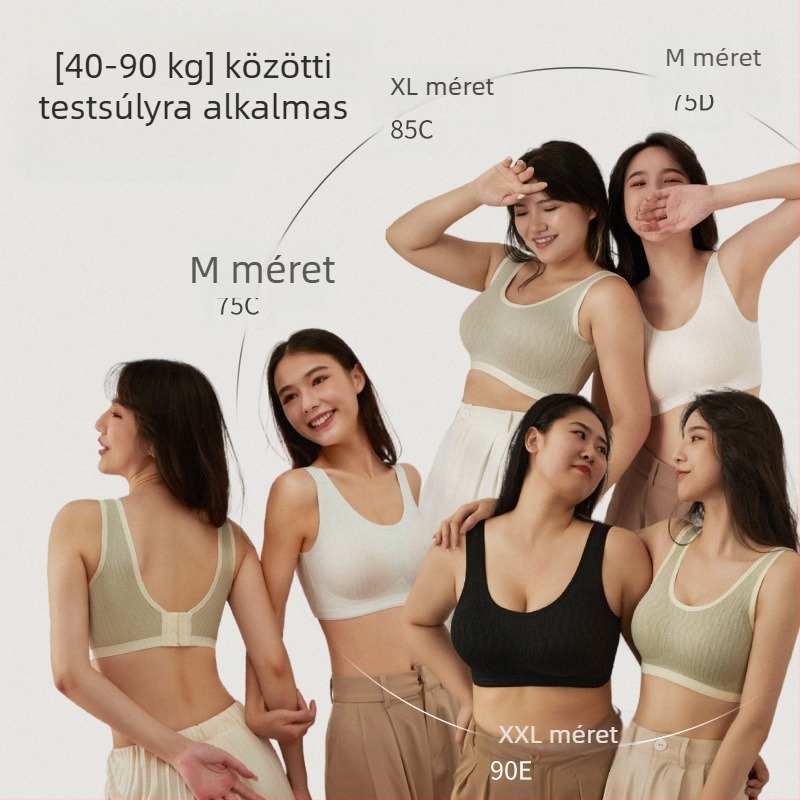 Varrás nélküli, merevítő nélküli csőtop melltartó nagy mellekhez, plusz méret, anti-ingadozás, oldalsó formázó női sporttop