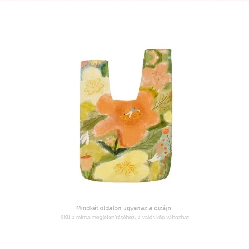 Női kör alakú táska, kínai stílusban, Oxford anyagból, plisírozott kialakítás, pamut bélés, nyitott külső zseb