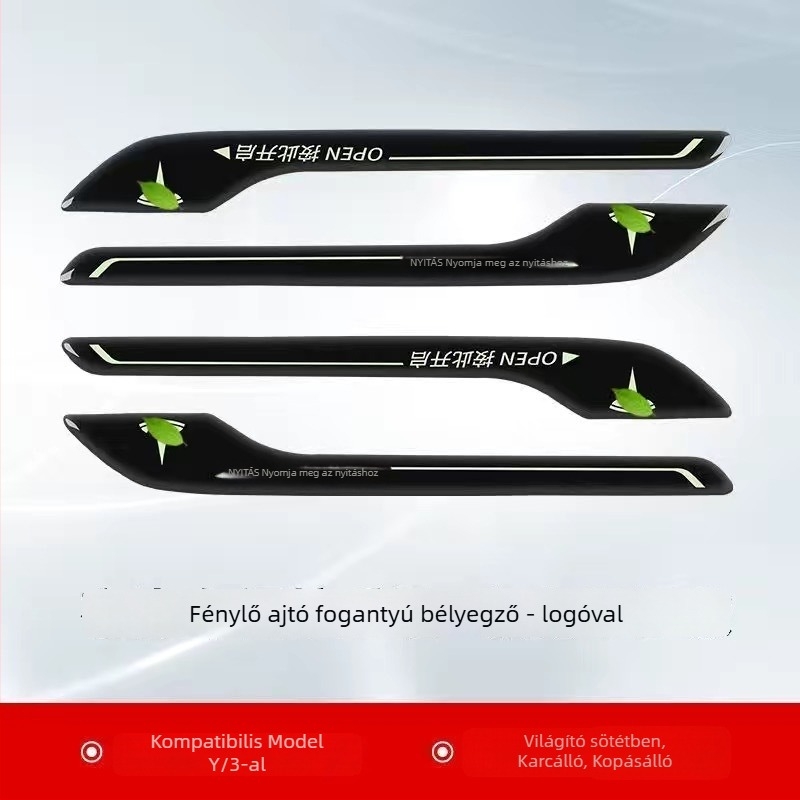 Tesla ajtókilincs matricák – epoxy alapú ütközésgátló ragasztó, Model 3/Y-hoz (Származás: Guangzhou, Guangdong)