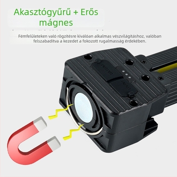 Többcélú újratölthető COB munkalámpa LED vizsgálólámpával, összecsukható mágneses lámpa autóhoz és sátorhoz - Modell A55, ABS + alumíniumötvözet, fényerő és szín állítható