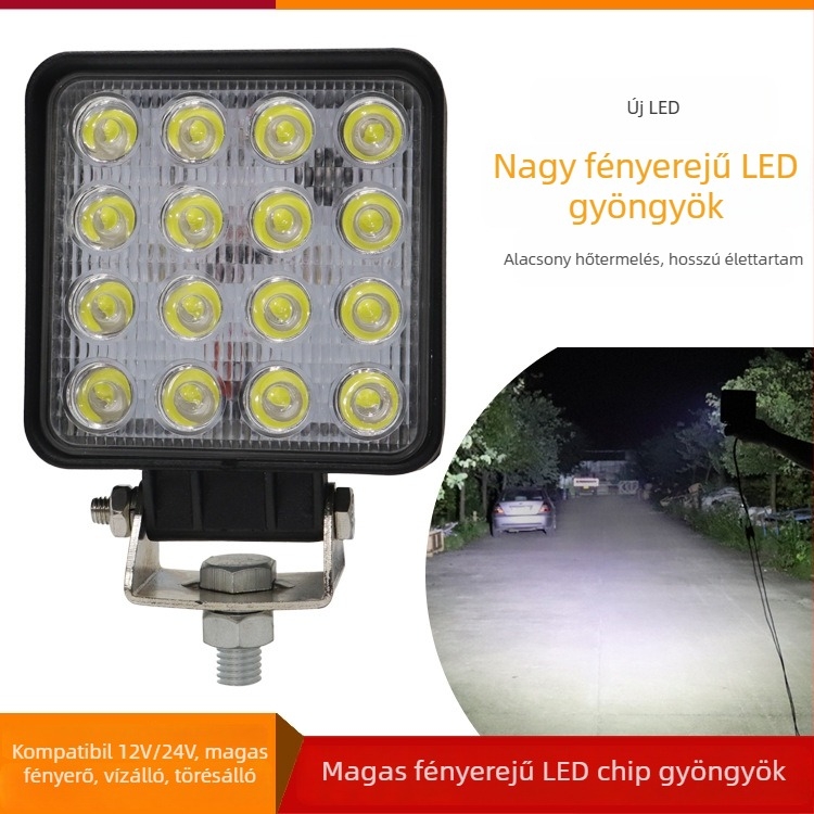 LED munkafény exkavátorhoz, targoncához, daruhoz és kotróhoz, 12-60V, 48W, 6500K fehér fény