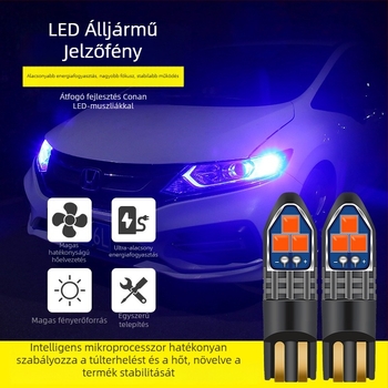 T10 LED szélesség/pozíció világítás autókhoz, 6SMD-3030, alumínium ház, 12-24V, Jin Chida
