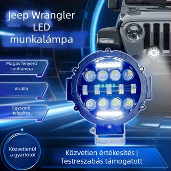 Körkörös kettőszínű LED autómunka lámpa széles fénysugárral, 15-LED modul, 75W, 24V, 8000 lm, 6000K