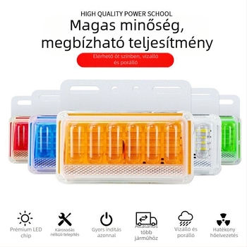 Kamionos trailer LED oldalsó lámpa, 12/24V, 8W, IP68, 13.5×10.5 cm