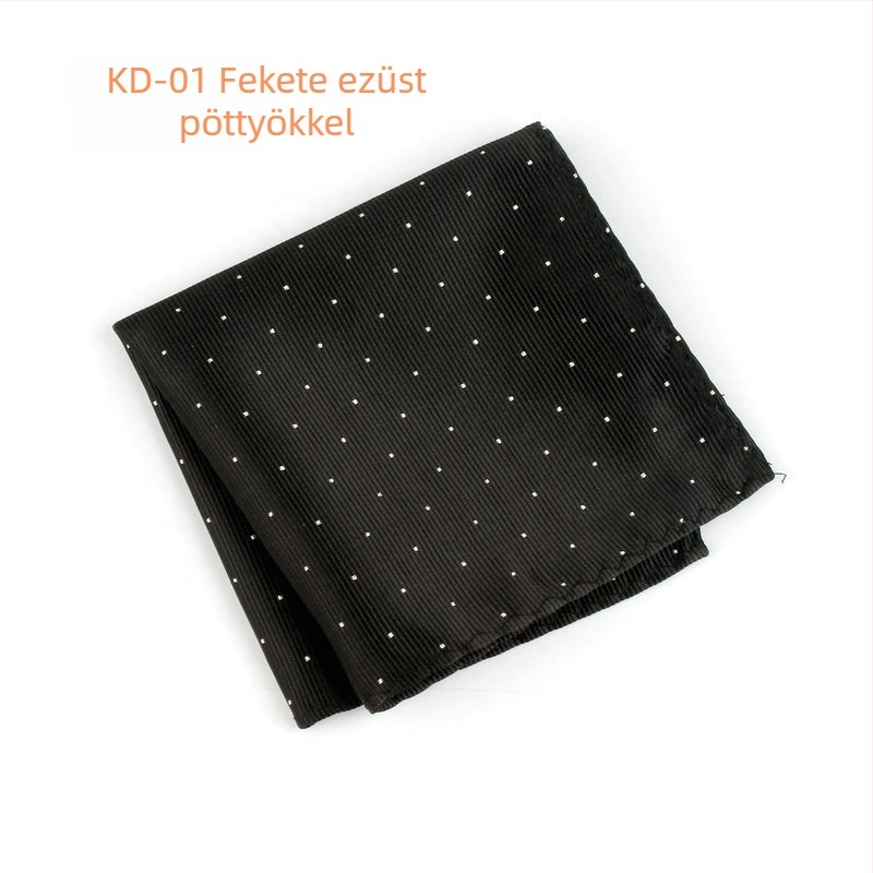 Zsebkendő zakóhoz, poliészter jacquard, pöttyös minta, estélyi viselet, EASY JACK