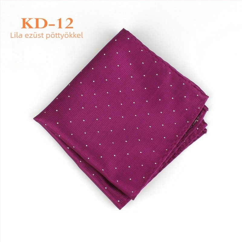 Zsebkendő zakóhoz, poliészter jacquard, pöttyös minta, estélyi viselet, EASY JACK