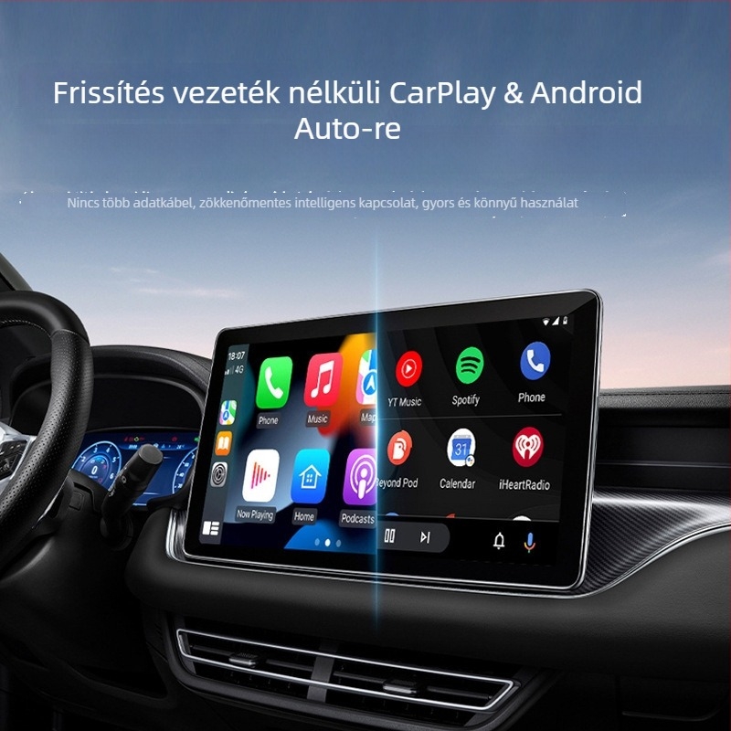 Vezeték nélküli CarPlay adapter iPhone és Androidhoz — Modell G120, ABS, járműre szerelt operációs rendszer, 1080p, kompatibil autókkal, amelyek rendelkeznek kábel CarPlay-vel