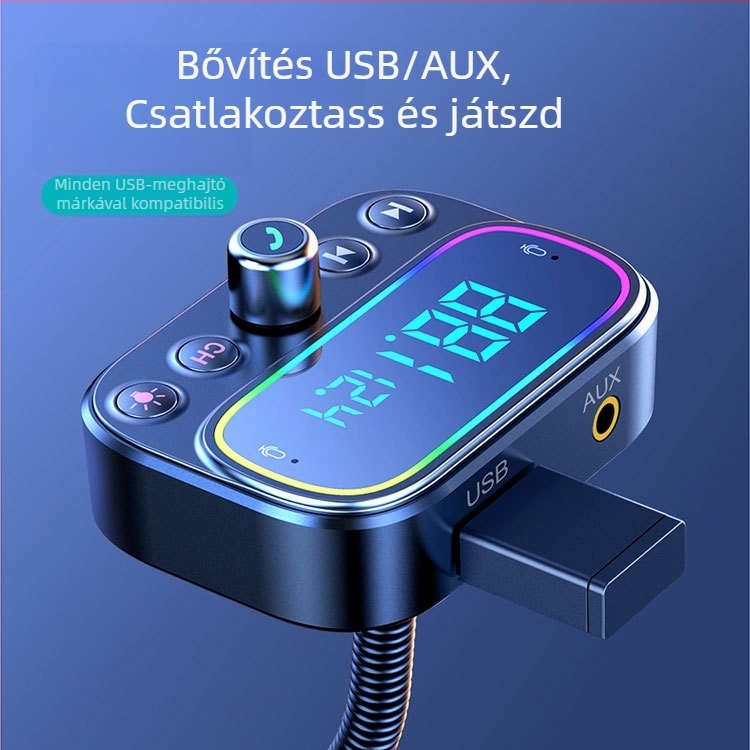 T67 Autós Bluetooth MP3 lejátszó QC3.0 gyors töltés, hands-free hívások, AUX