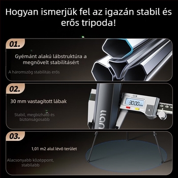 Light Wing V KT004 Kameratartó állvány, hidraulikus PTZ fejjel, 4 részes lábakkal, DSLR/MILC és okostelefon-kompatibilis