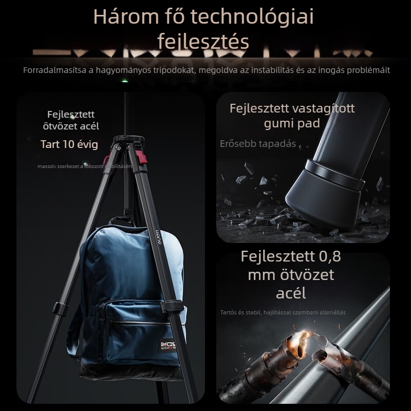 Light Wing V KT004 Kameratartó állvány, hidraulikus PTZ fejjel, 4 részes lábakkal, DSLR/MILC és okostelefon-kompatibilis