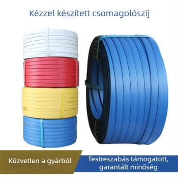 Kézi PP csomagoló szalag, 1,5 mm vastagság, kompatibilis PP csatokkal, húzószilárdság 60 kg, tekercs súlya 5 kg, testreszabható