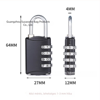 Négy számjegyű kombinációs zár cinkötvözetből edzőtermi szekrényekhez és otthoni ajtókhoz, modell S858, lopás elleni védelem
