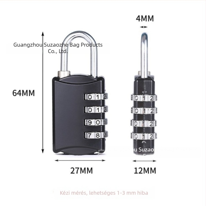 Négy számjegyű kombinációs zár cinkötvözetből edzőtermi szekrényekhez és otthoni ajtókhoz, modell S858, lopás elleni védelem