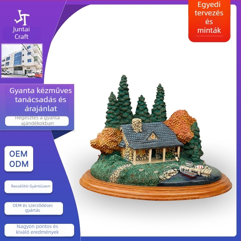 Resin mikro táj dekor - vállalati kabala, kézzel készített irodai figura, testre szabható rajz és minták szerint (Márka Juntai, Termékkód Zs4)