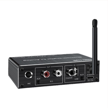 T500 Bluetooth vevő-átalakító, Bluetooth 5.3, AUX 3,5 mm interfész, Plug‑and‑Play, külső tápegység, 10 m működési távolság